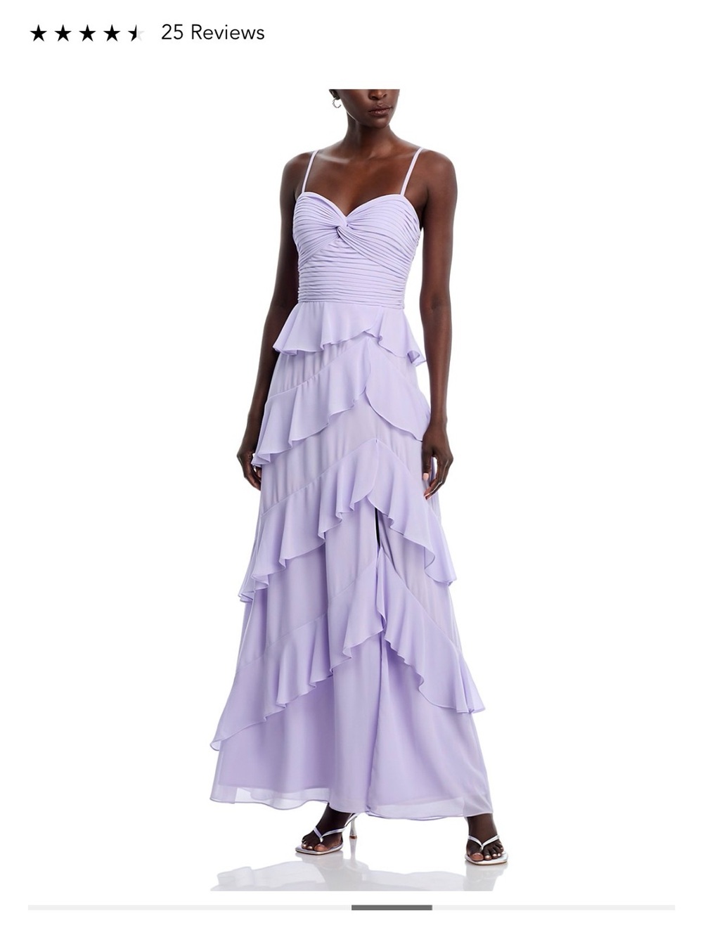 Aqua Lilac Ruffle-Tier Maxi Dress with Spaghetti Straps